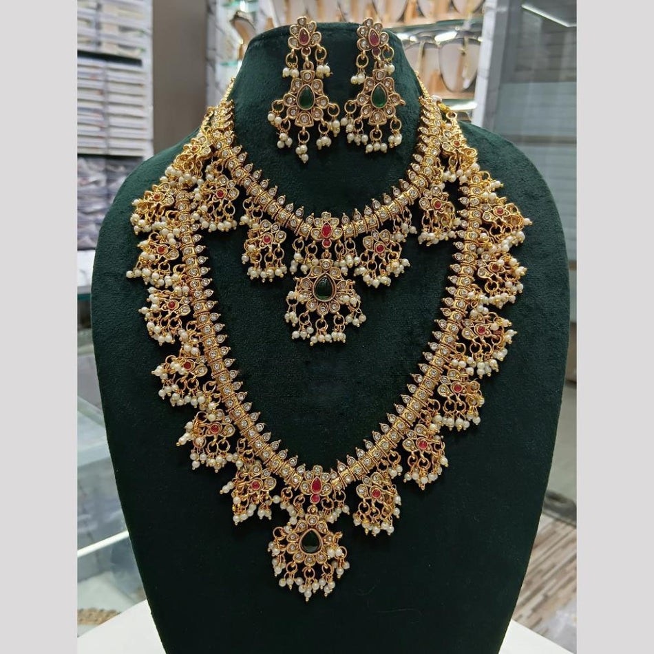 Pakistani Indian Bollywood Gold Plated Fashionable Bridal Jewelry Necklace Sets