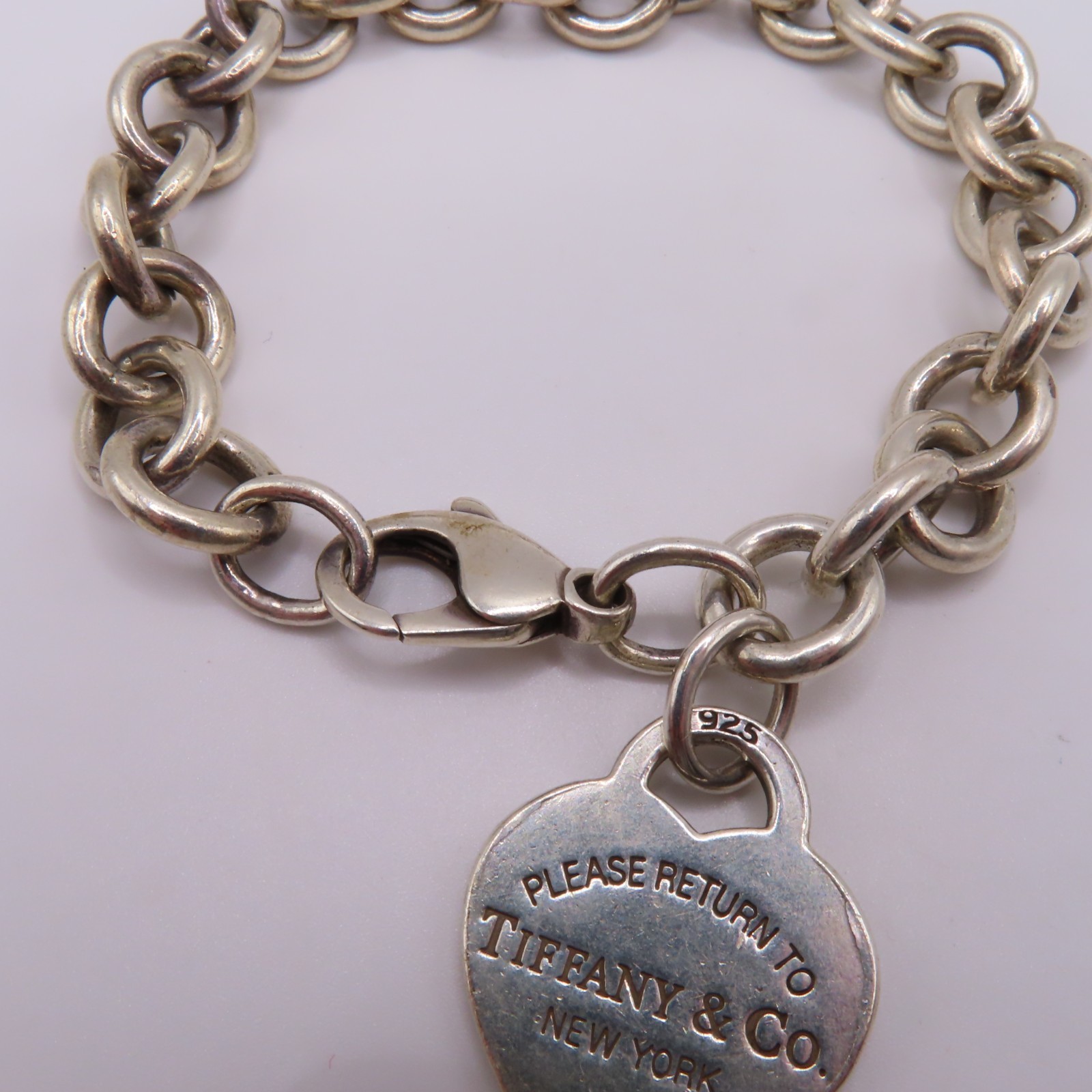 Tiffany & Co. Sterling Silver 925 Return to Tiffany Heart Tag Bracelet 7″ 35.4g