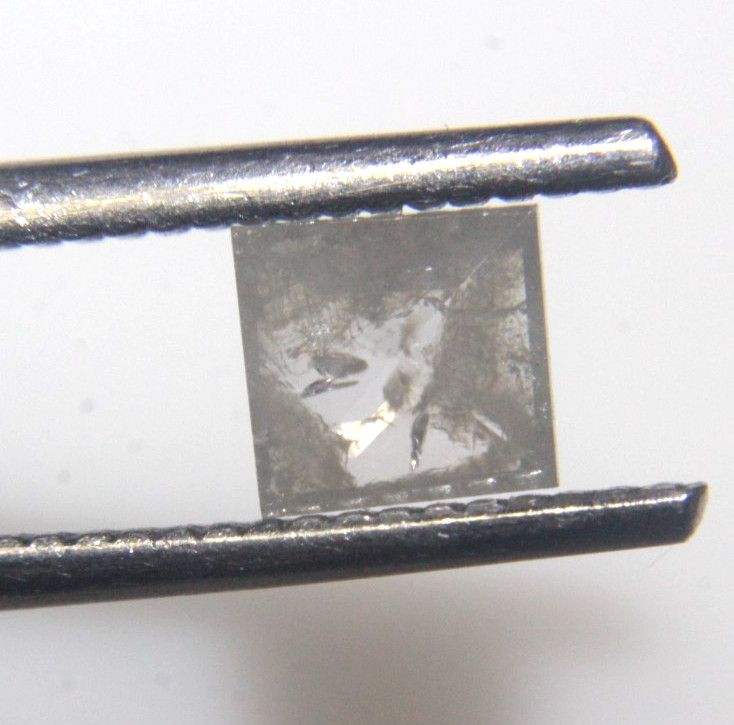 0.64Ct Natural Square Shape Gray White Color Roes Cut Diamond 5.54×5.30×1.83 MM