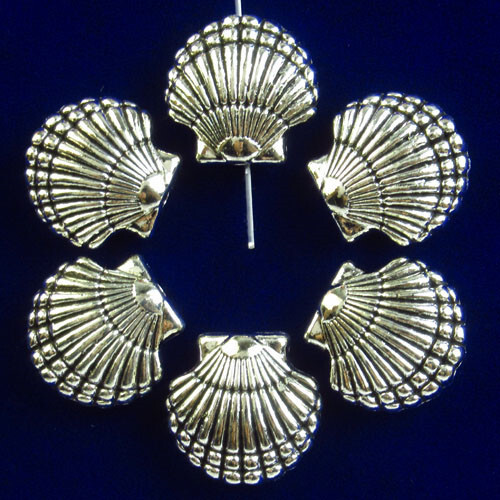 15Pcs Tibetan silver Shell Pendant Bead 14x14x6mm FSH11411