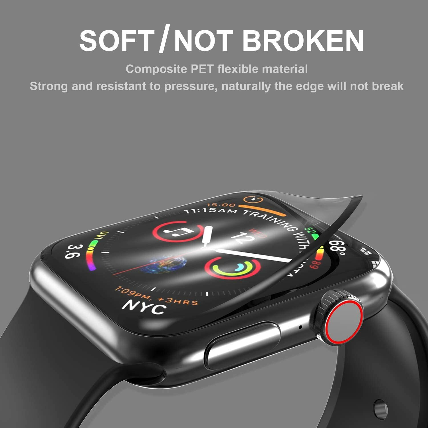 Band Strap +Screen Protector For Apple Watch 7/SE/6/5/4/3/2 iWatch 44/42/40/38MM