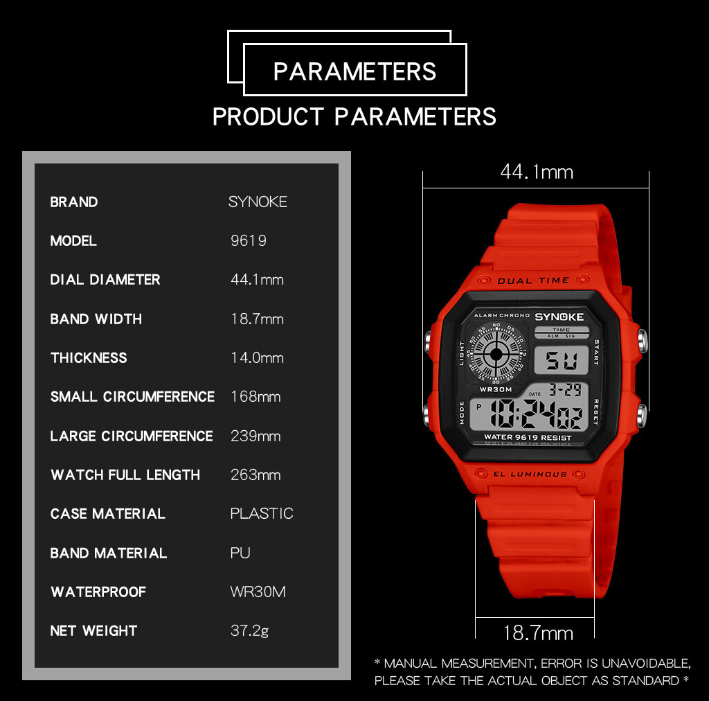 Army Green Mens Digital Watch Multifunction Waterproof Casual Wristwatch Sports
