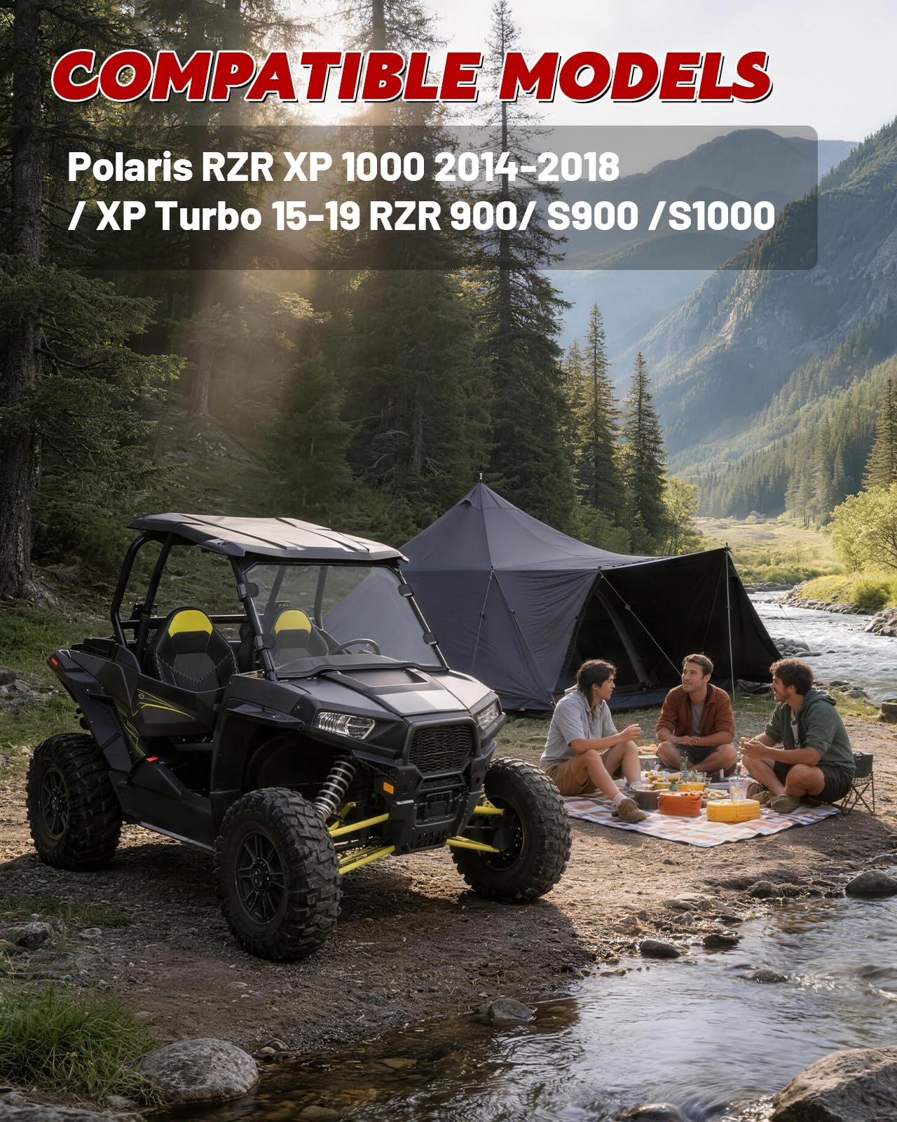 Starknightmt Scratch-Resistant Full Windshield Compatible Polaris Rzr 2014-2018