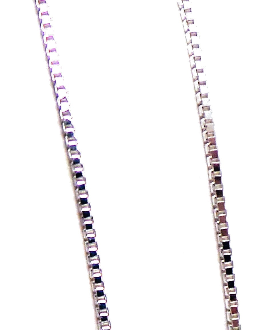 NEW 925 Sterling Silver ITALY Box Chain Venetian Necklace 20″ (50cm) 0.8mm 2gram