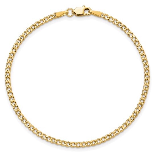 10K Real Gold 2.5mm Cuban Link Anklet Bracelet – 10k Real Gold 10″ Anklet- GA20