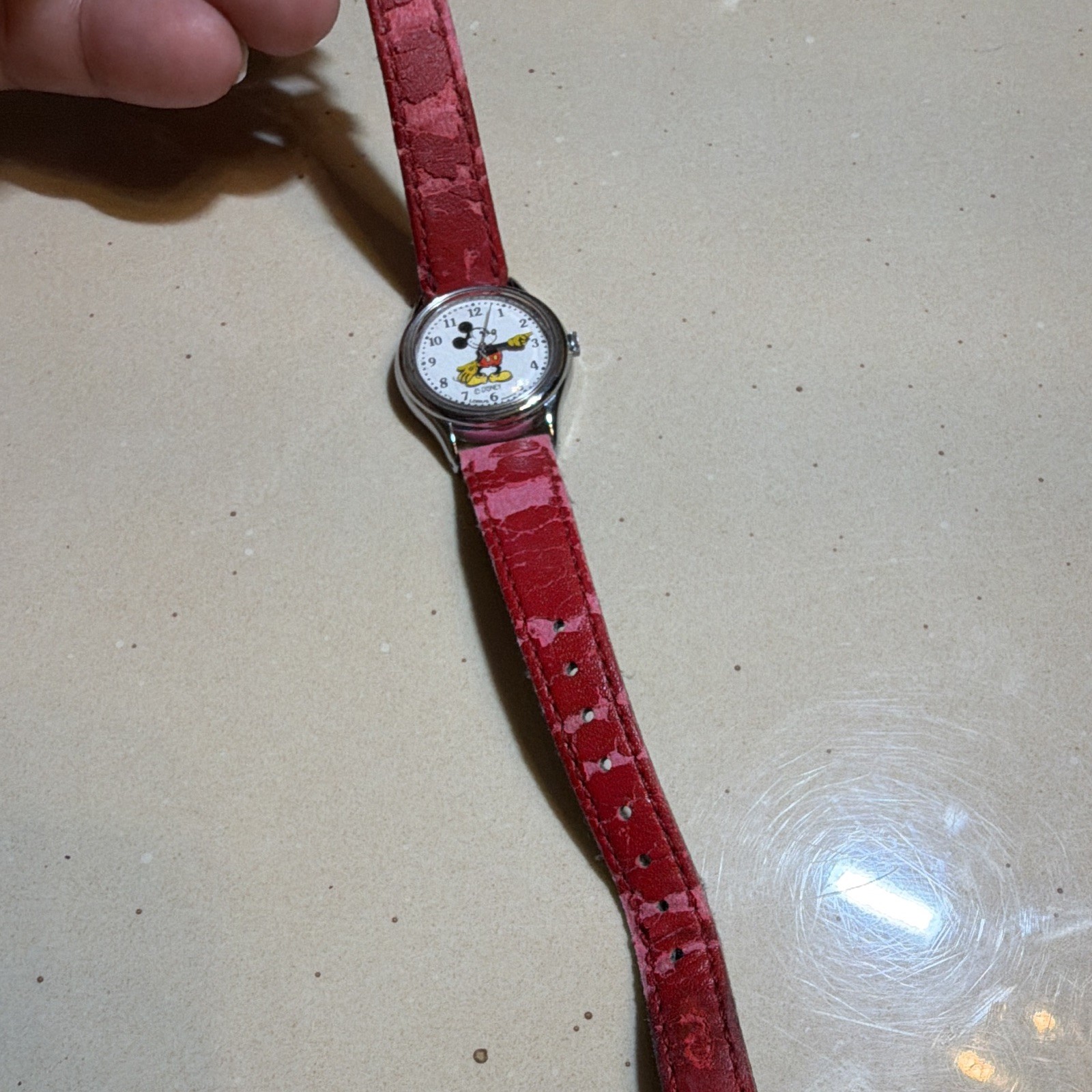 Lot of 3 Unisex Kids Character Wristwatches w/ Leather Straps Brown Tan Red