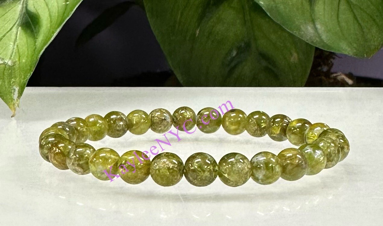 Wholesale 6 Pcs Natural Peridot 6-7mm ~7” Crystal Stretch Bracelet