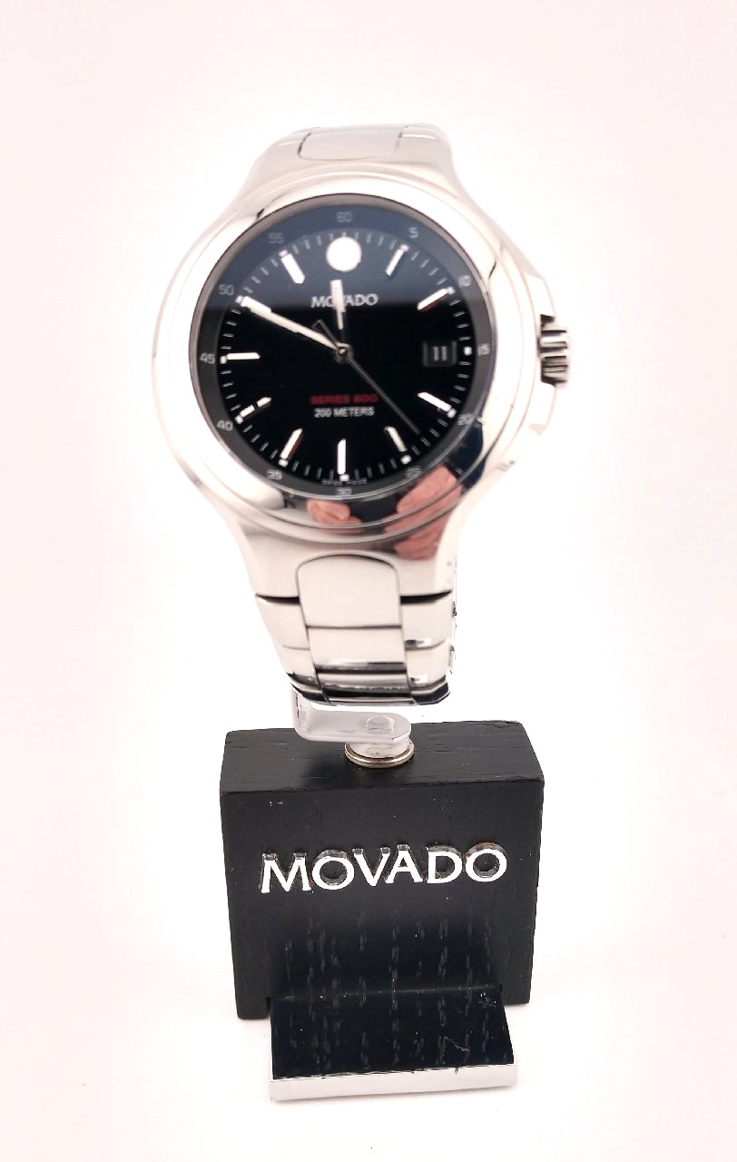Movado Men’s Series 800 SS W/Black Dial; Model #84.C2.1896 ~ Excellent