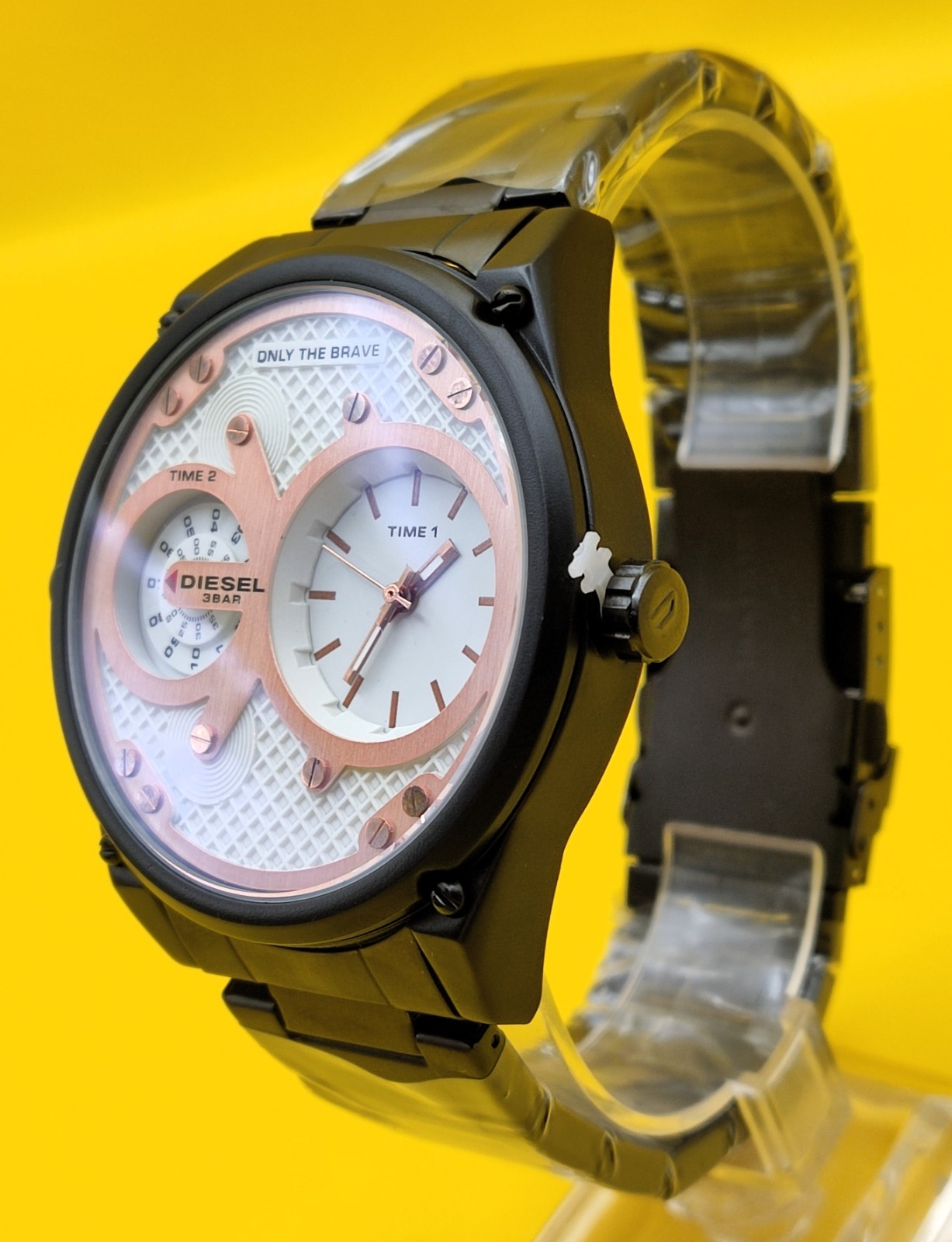 #Refurbished Diesel Only The Brave 3 Bar Dual Time Analog Men’s Wrist Watch