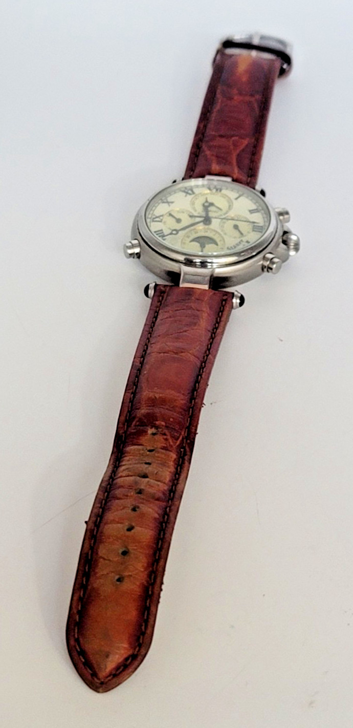 Stauer Men’s Automatic Chronograph Wristwatch 13372 Vintage – Moon Phase SB8