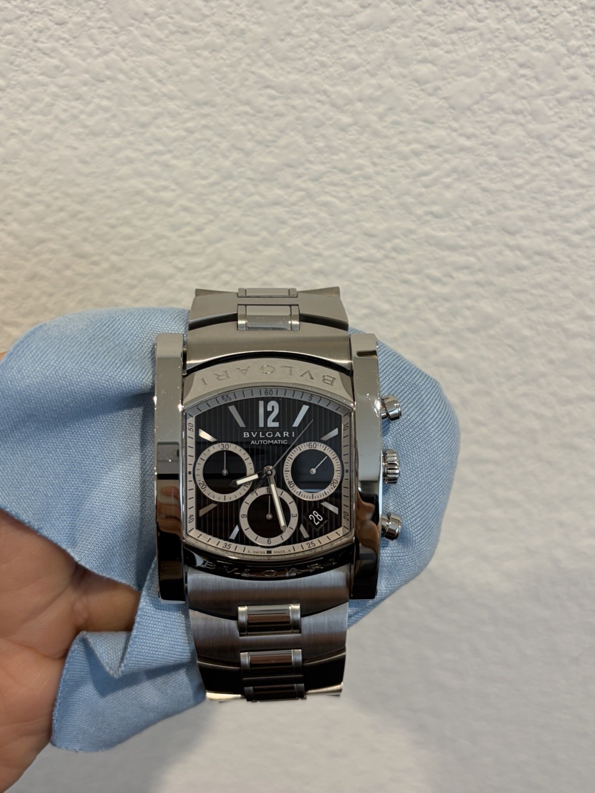 Bvlgari Assioma Men’s Black Stainless Steel Bracelet Watch – AA48SCH
