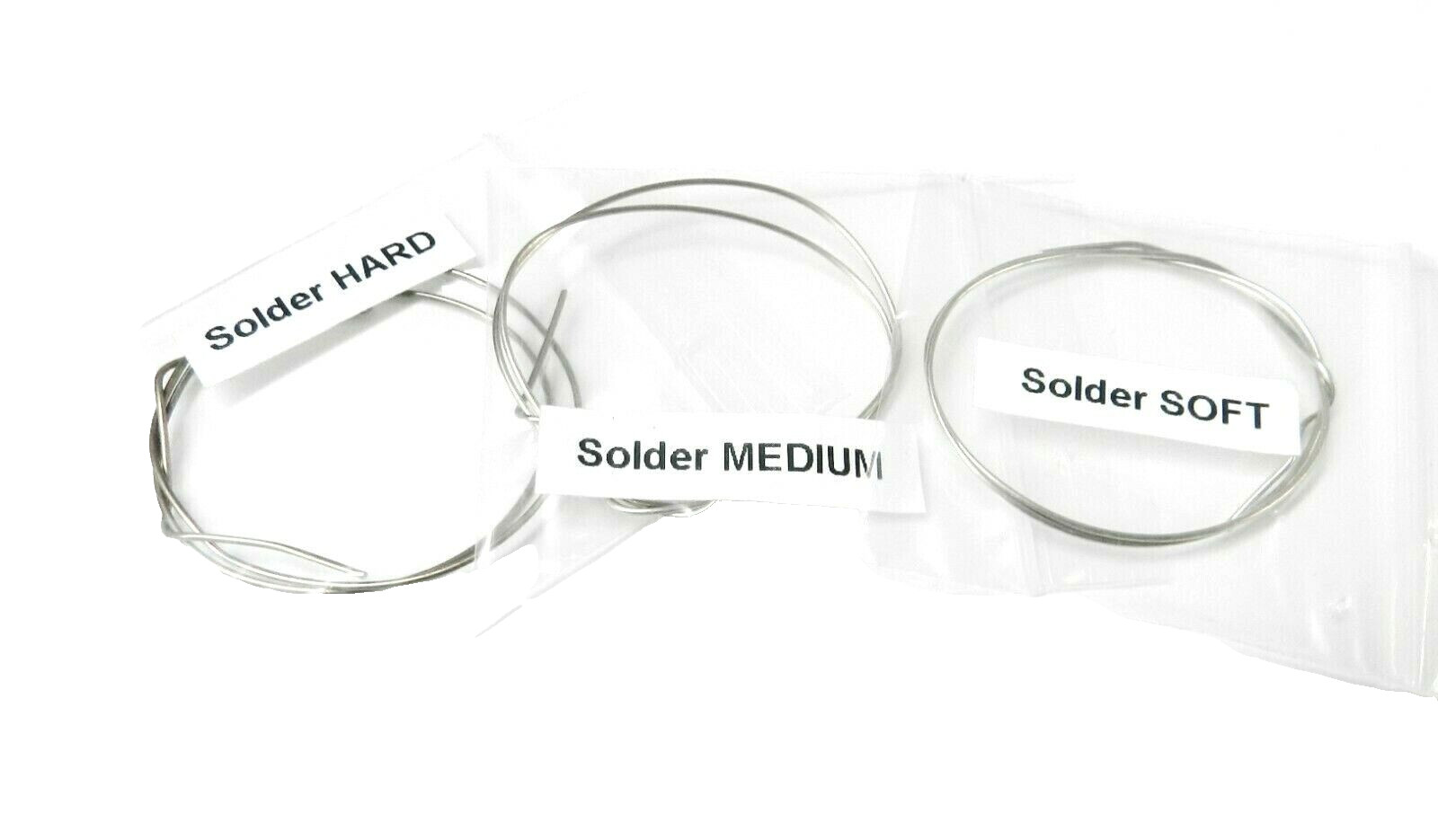 Silver Solder Wire Assorted Pack 3 Pieces 12″ Each Soft Medium & Hard Jewelry