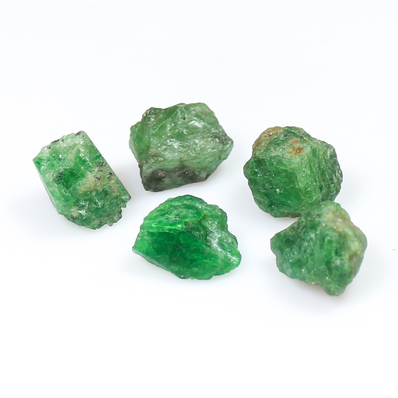 Natural Green Tsavorite Rough Lot 38.00 Carats 7 to 13 mm From Kenya