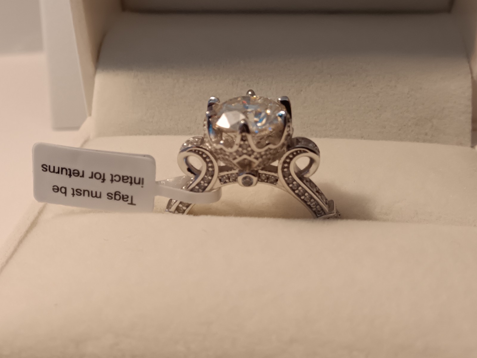 Maxine Moissanite Stone Engagement Ring in Sterling Silver 925 Size 5.5