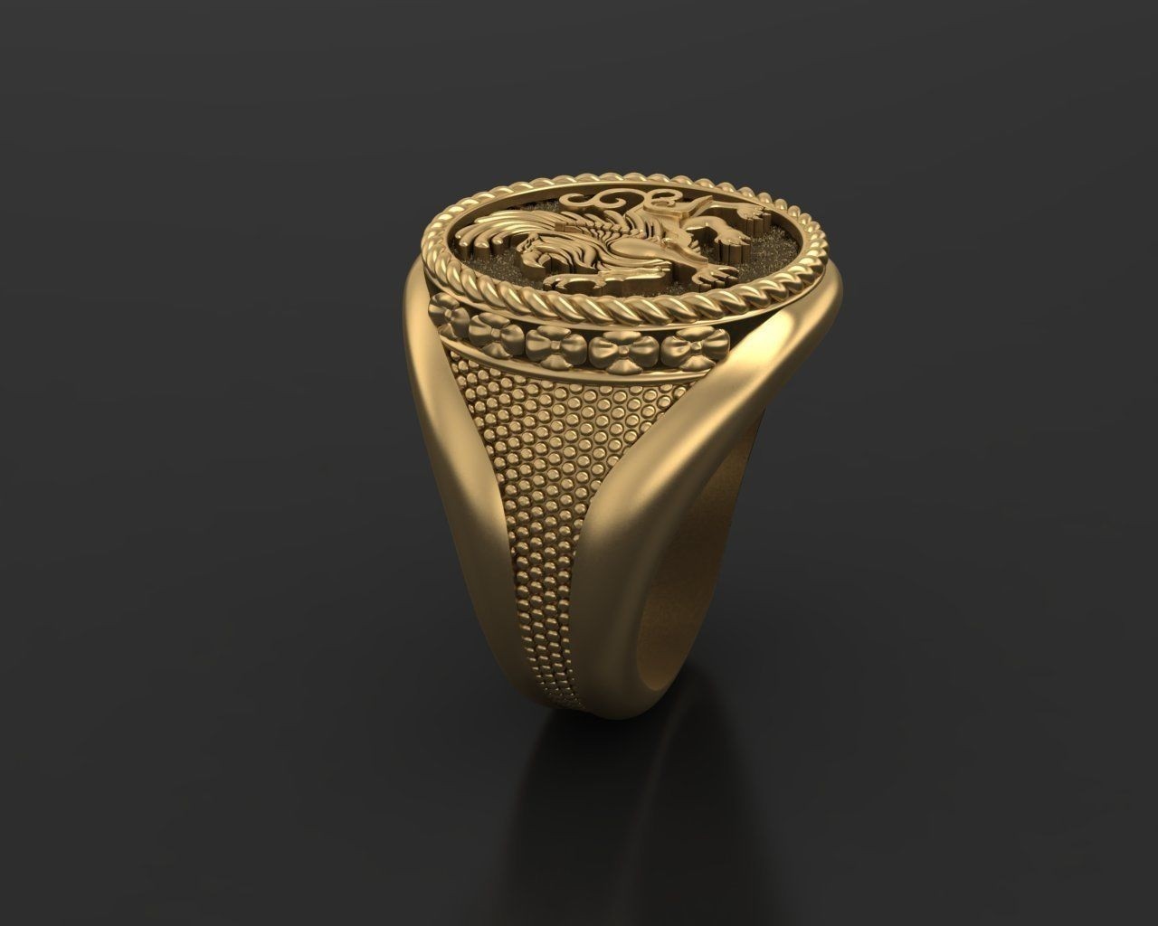 Men’s Floral Design Griffin Gothic Punk 925 Sterling Silver Statement Rings