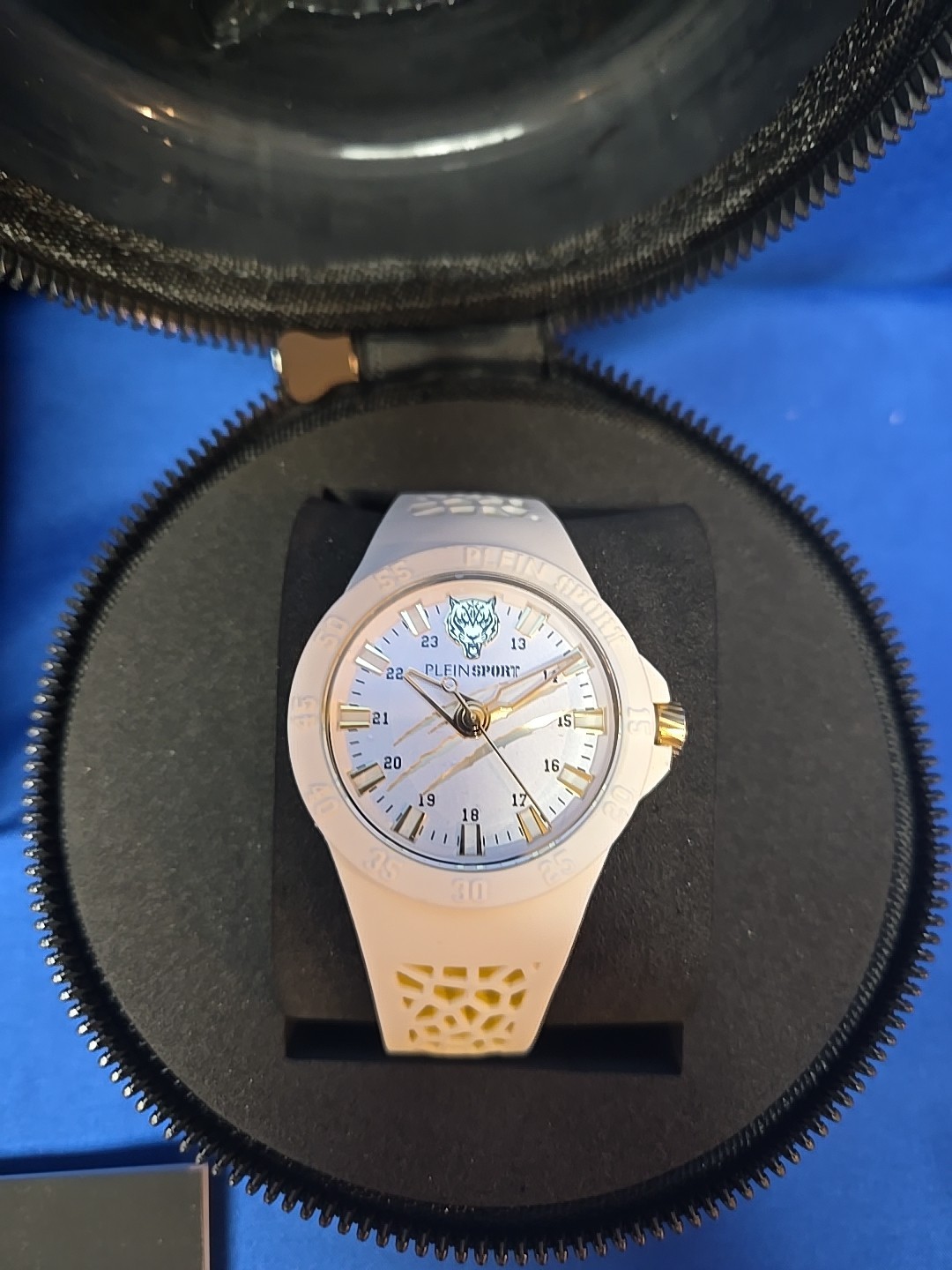 Plein Sport Watch Thunderstorm Silicone Strap White 10.8mm Water Resistant 5 ATM