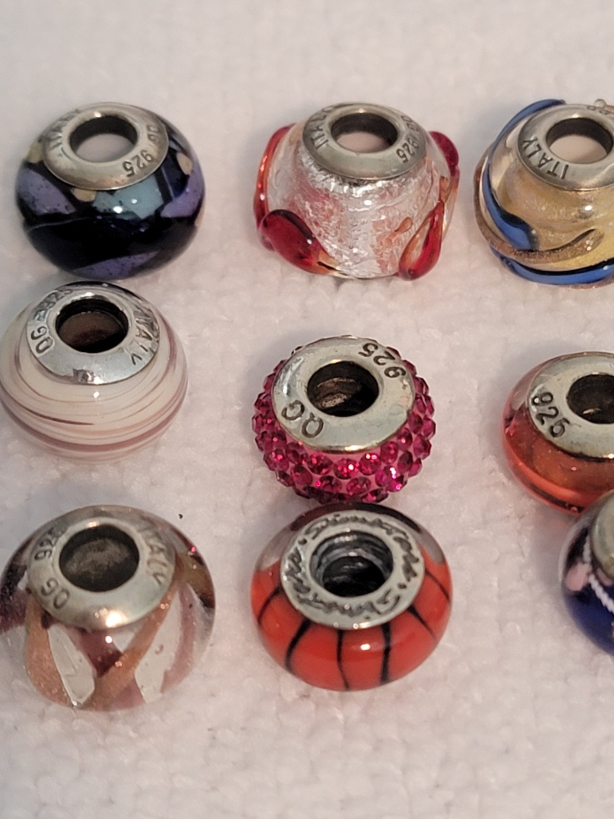 Lot Of 21 925 Sterling Silver Charms Beads + 3 Non Sterling QG, RCI, VARIOUS