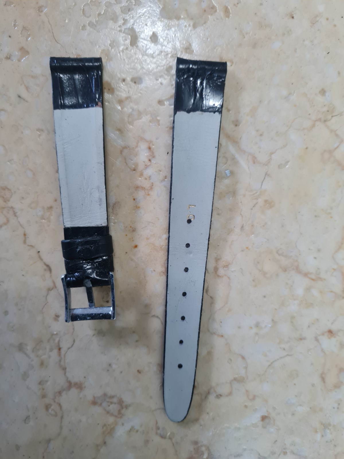 1 REAL CROCODILE SKIN STRAP 16mm. Vintage Genuine Leather Watch