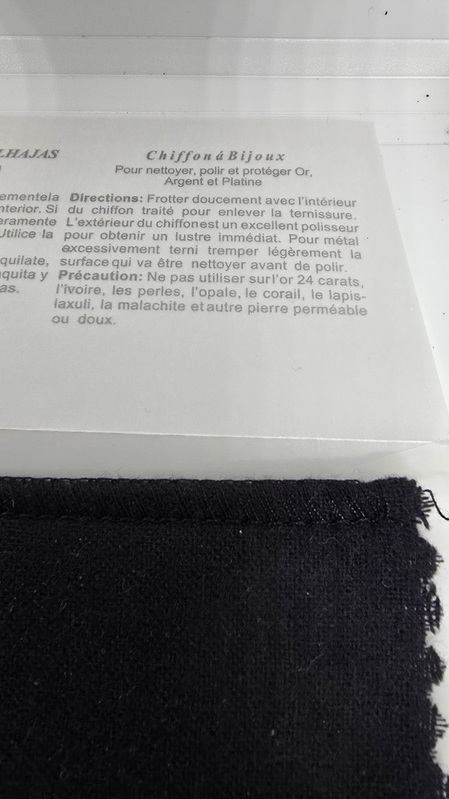 New Passionstone Black Jewelry Care Cloth 6″x4″
