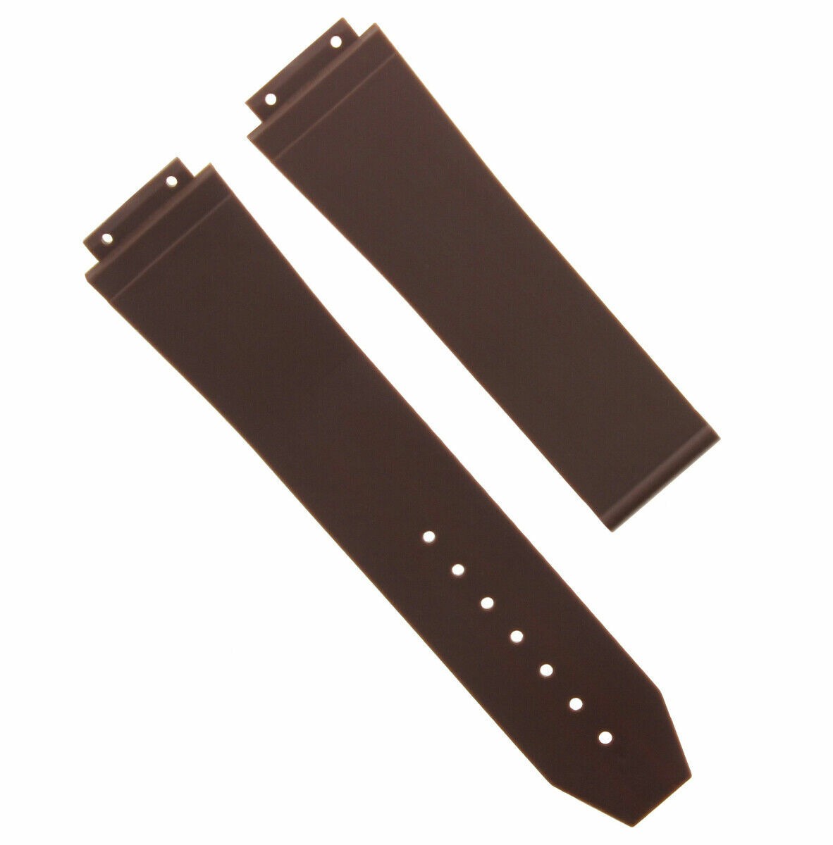 25MM RUBBER WATCH STRAP BAND CLASP FOR HUBLOT 44-44.5-45MM H BIG BANG BROWN