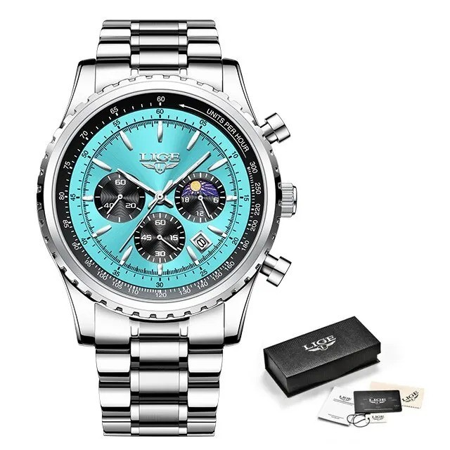LIGE 2024 Top Brand Luxury New Men Watch Quartz Man Watches Waterproof Luminous