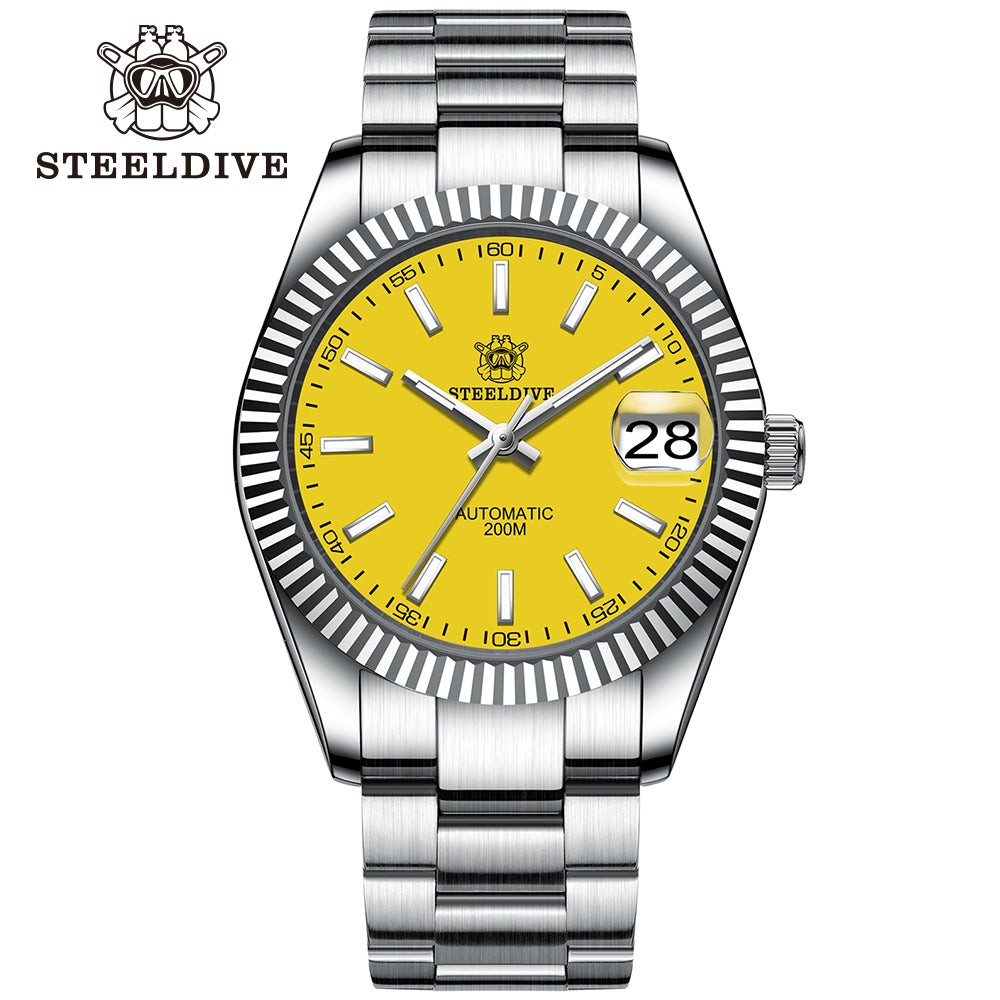 STEELDIVE SD1933 Mens 39mm 200M Automatic Dive Watch NH35 Steel