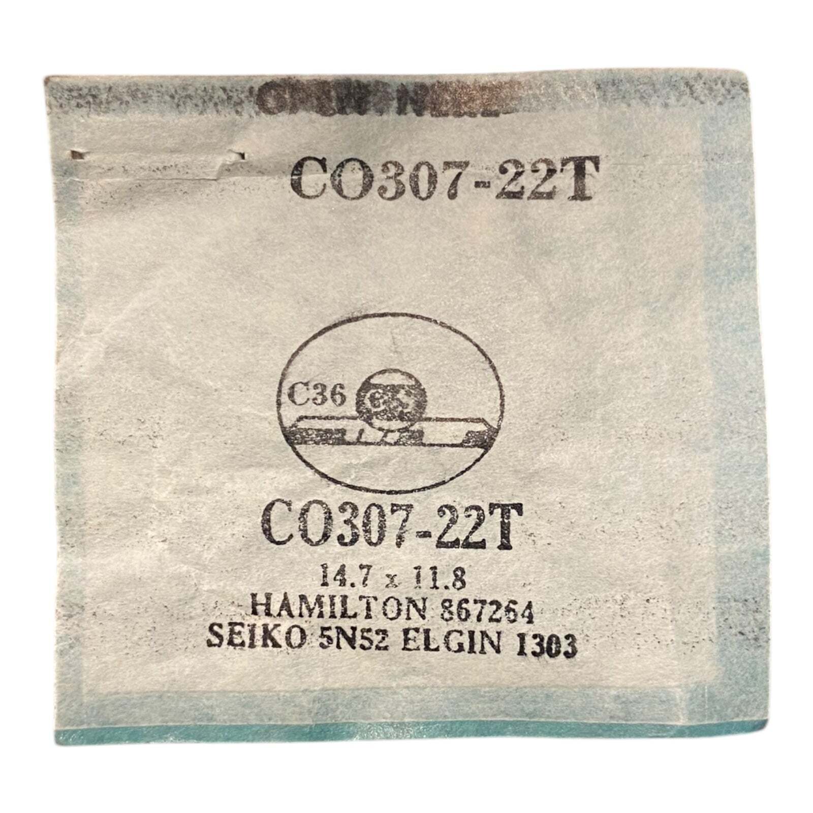 Germanow-Simon Mach (GS) CO307-22T Watch Crystal 14.7×11.8 NOS Part Hamilton