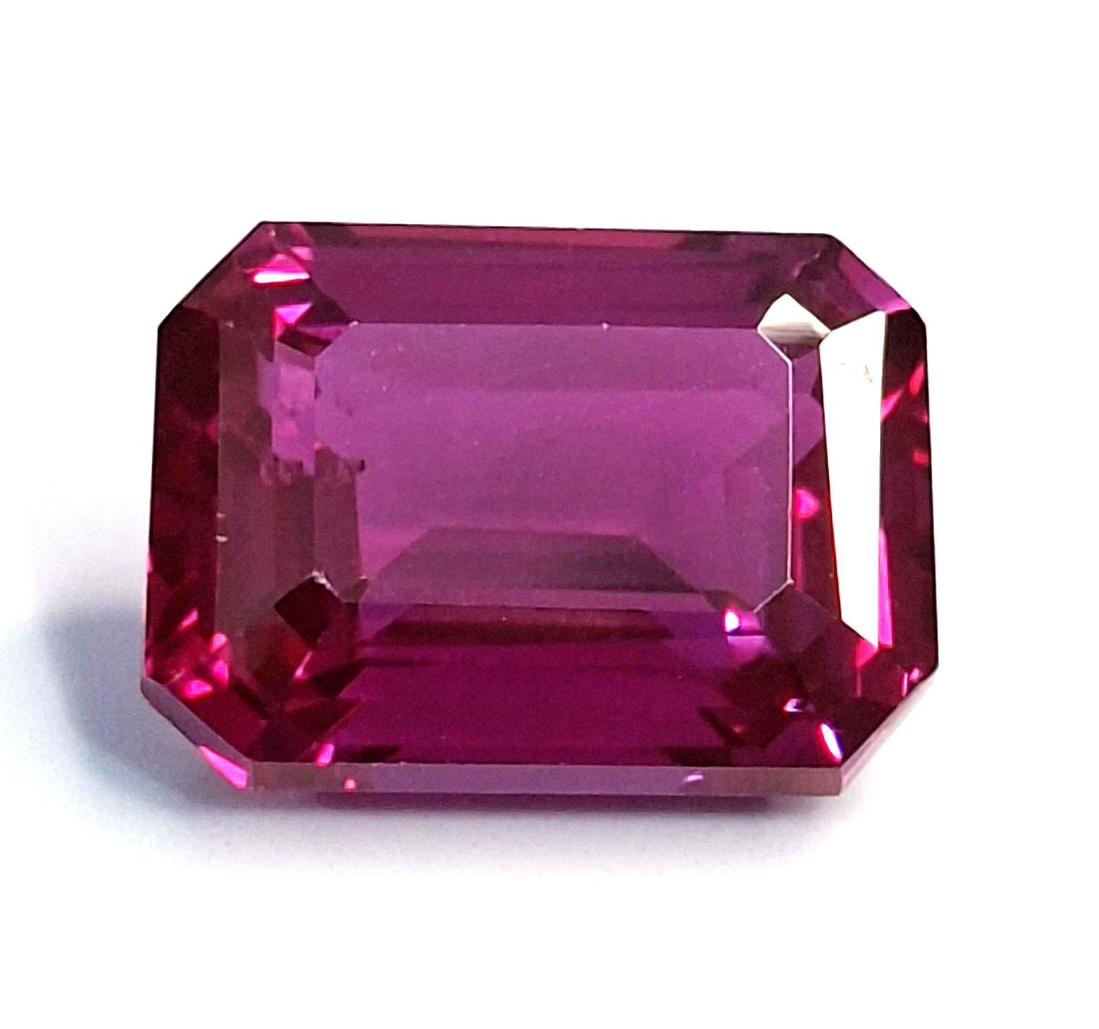 Rhodolite Garnet Natural 13-15 Ct Emerald Cut Certified Loose Gemstone SP848