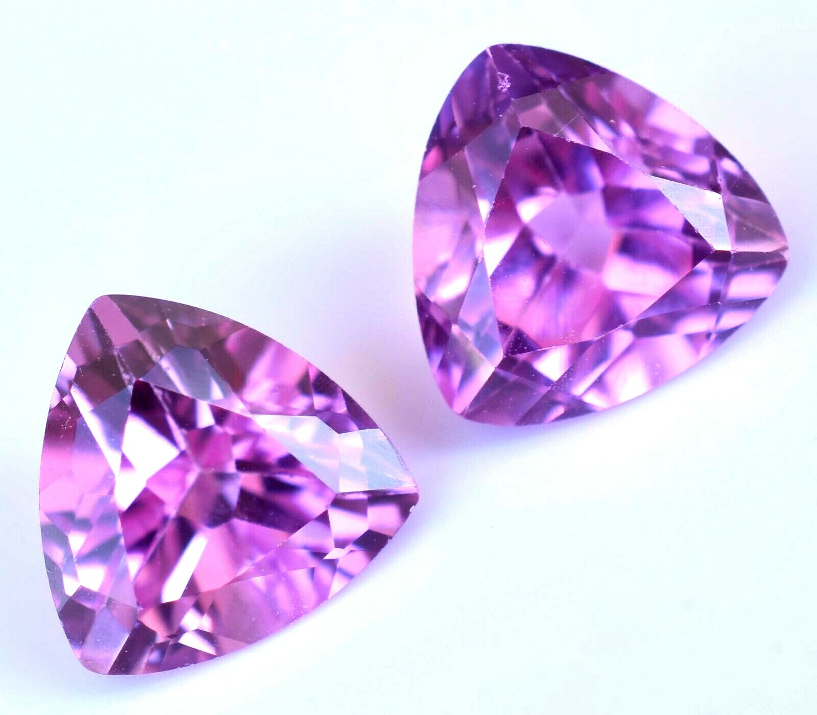 2.95 Ct Pair of Natural Mogok Pink Ruby Trillion Certified AAA+ Treated Gemstone