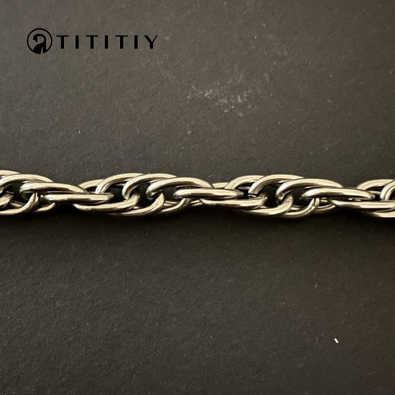 New Pure Titanium Twisted Necklace Wide 7mm Anti Allergic Trendy Personality