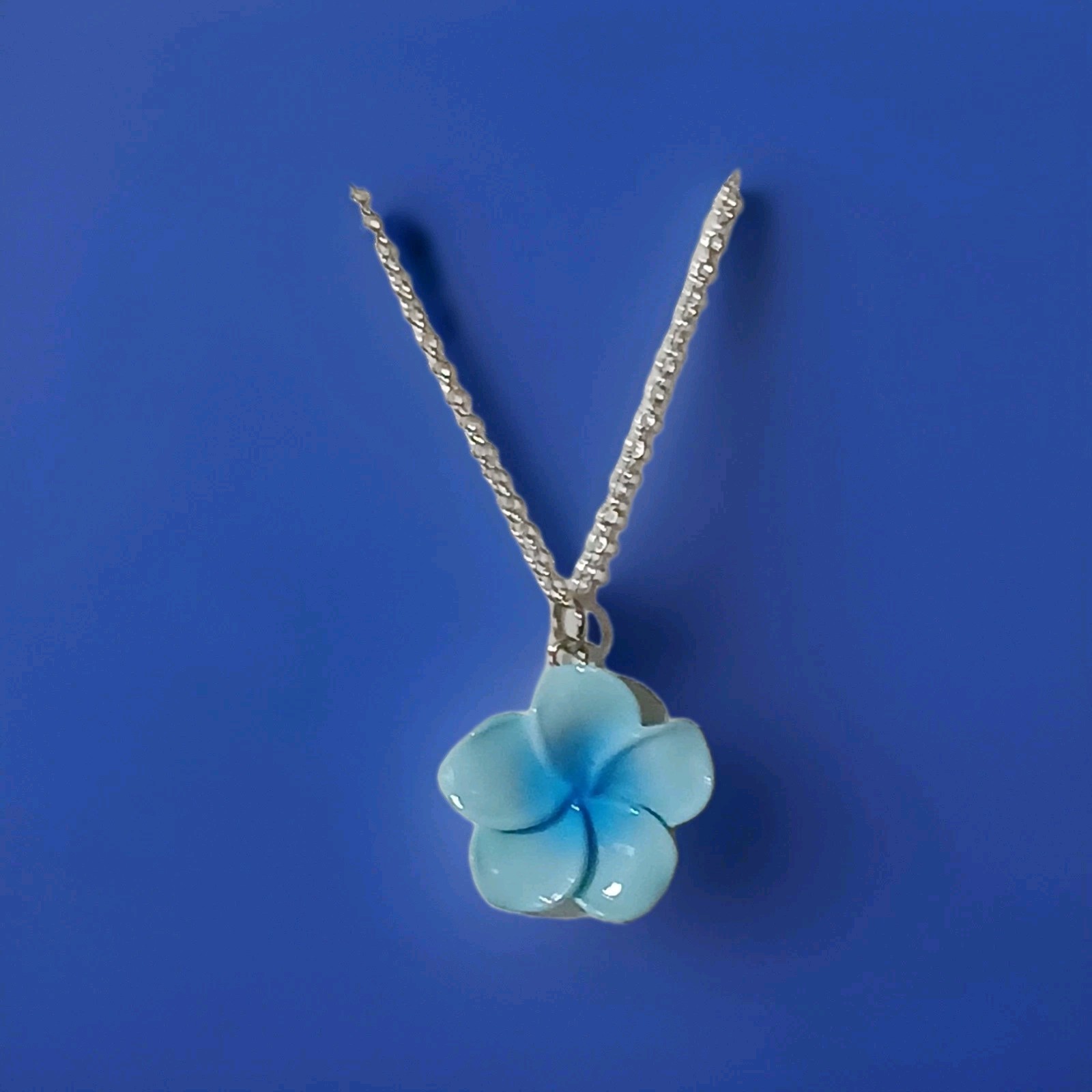 Blue Hawaiian Flower Necklace