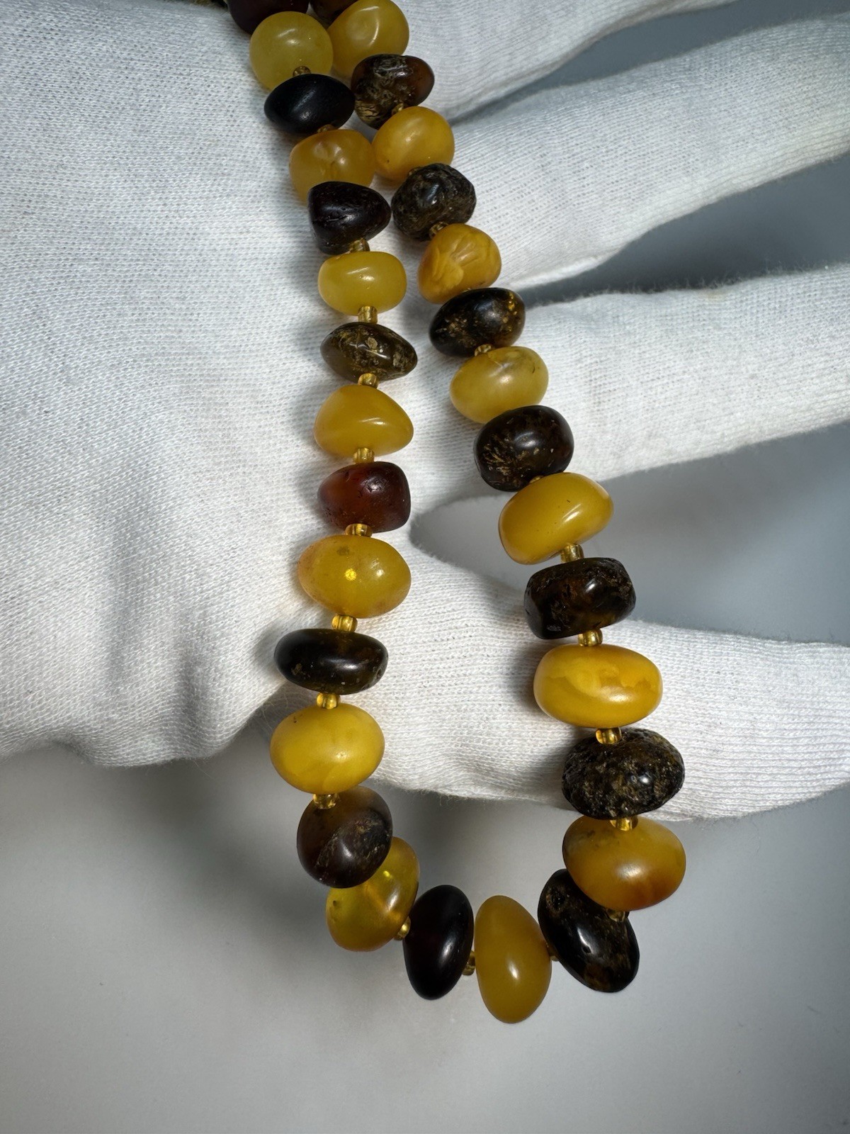Natural Baltic Amber Necklace Natural Inclusions 20.4g 45cm