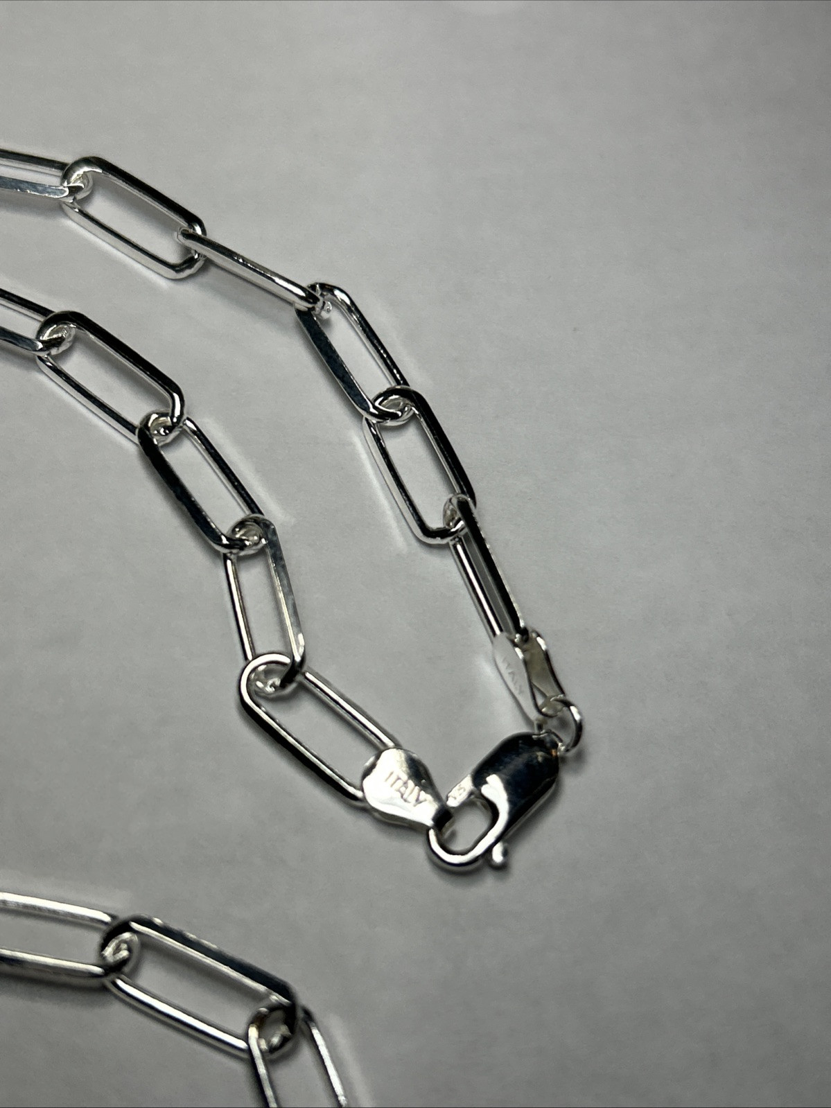 925 SOLID Sterling Silver PAPER CLIP CHAINS 5.7mm Necklace 20 22 24 in Italy NEW