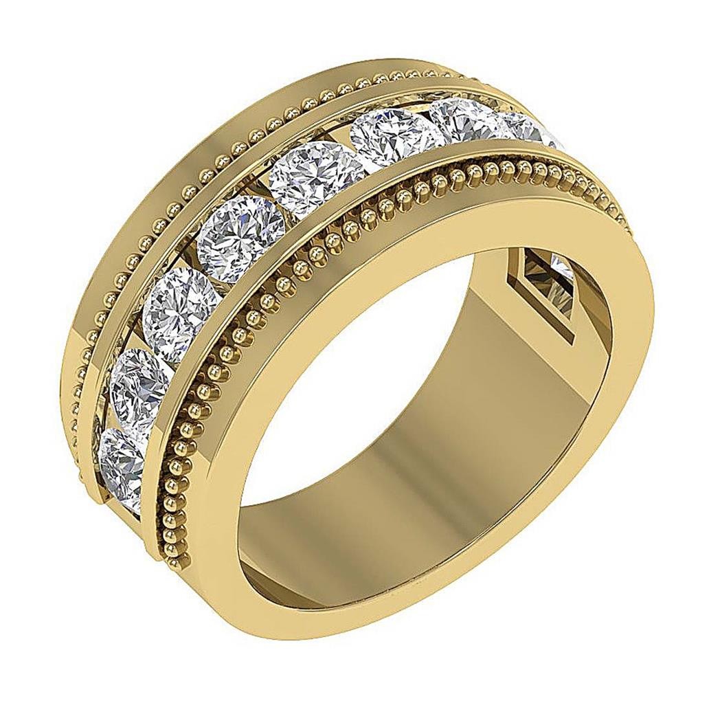 I1 G 1.75 Carat Genuine Diamond Men’s Wedding Ring 14K Two-Tone Gold Channel Set