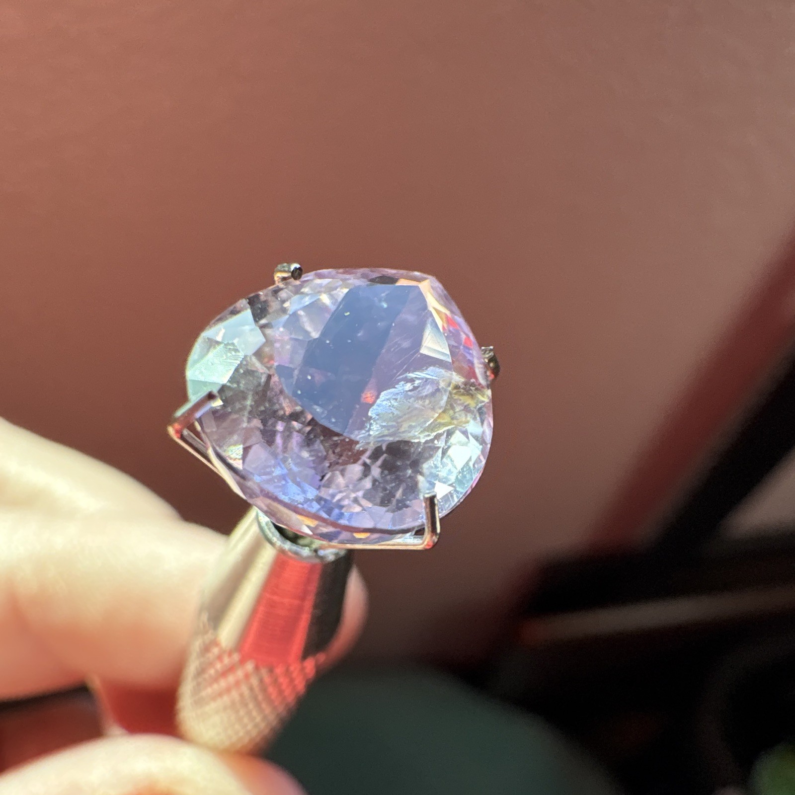 6.49ct Natural Unheated Purple Amethyst Pear Cut 14.5×10.8mm Brazil