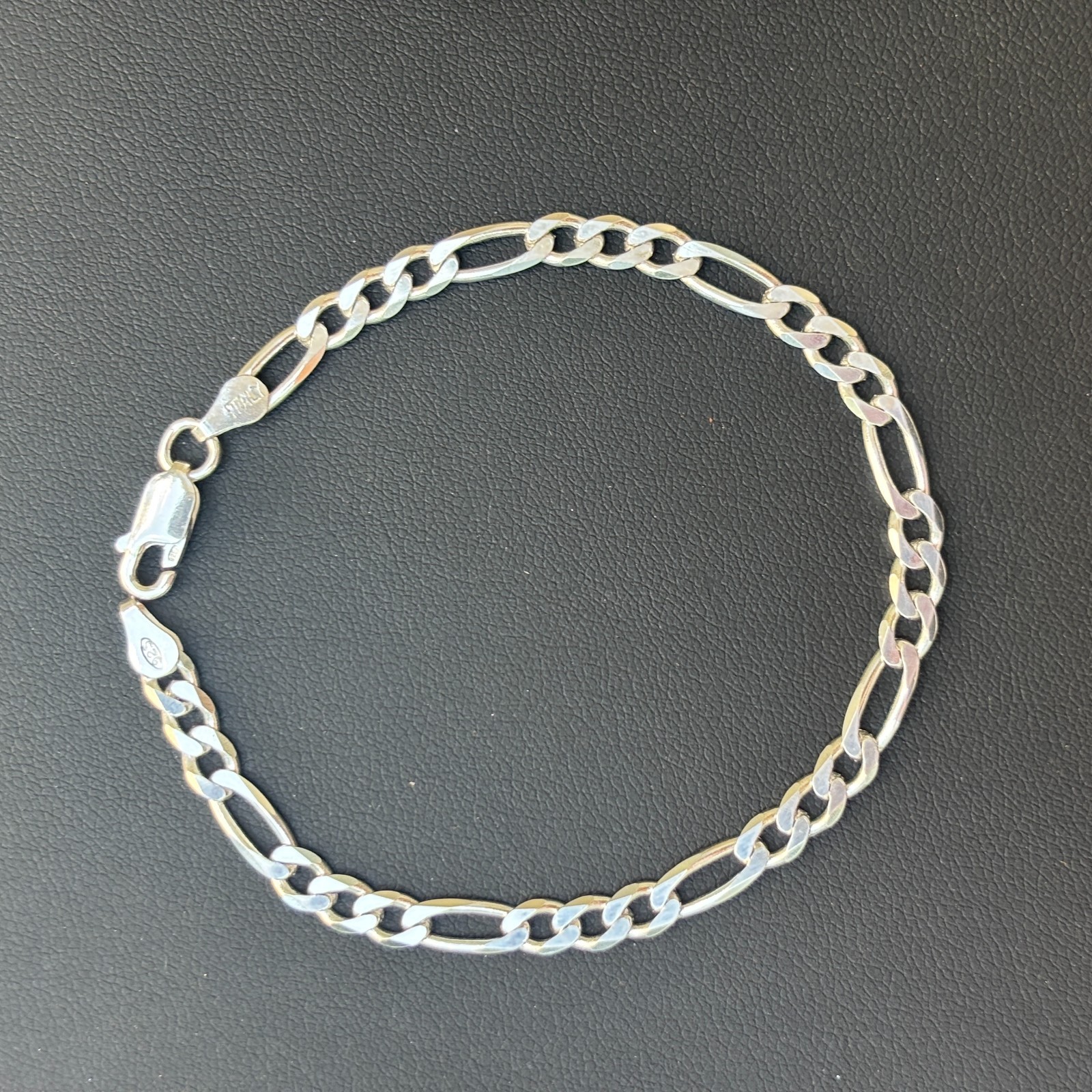 5mm Figaro Bracelet Link – Real Solid 925 Sterling Silver Or 14k Gold Vermeil