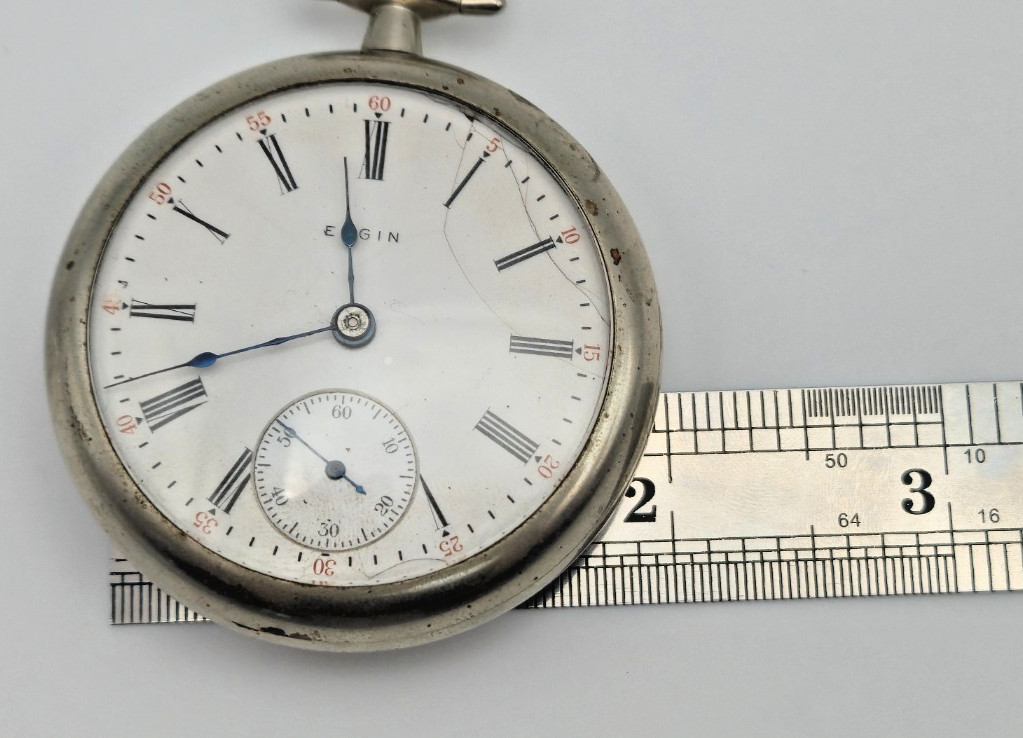 1909 Elgin Grade 291 16s 7J Pocket Watch Keystone Base Metal Runs
