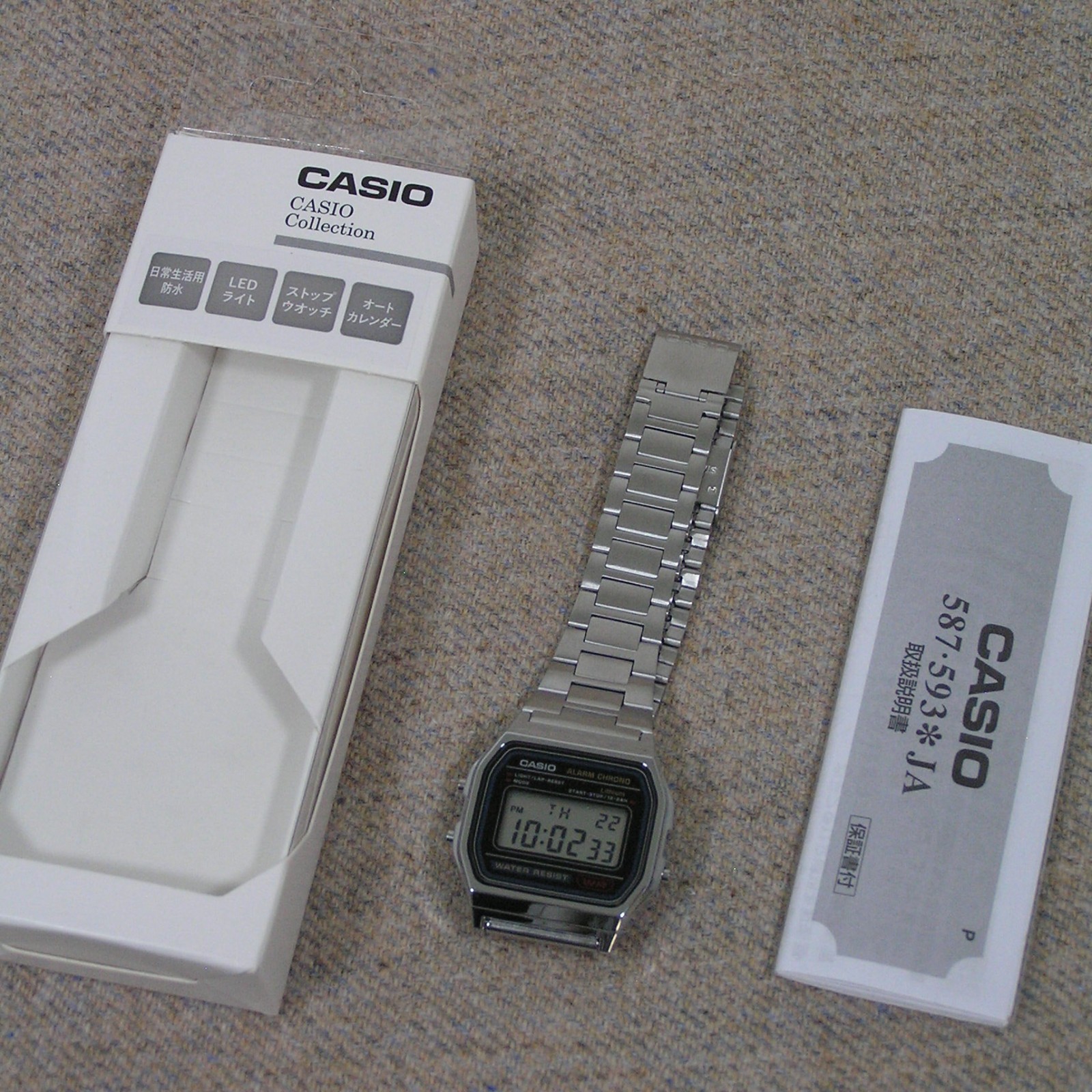 UK STOCK CASIO A158WA-1JH Japan Exclusive Digital Watch Imported Model Silver