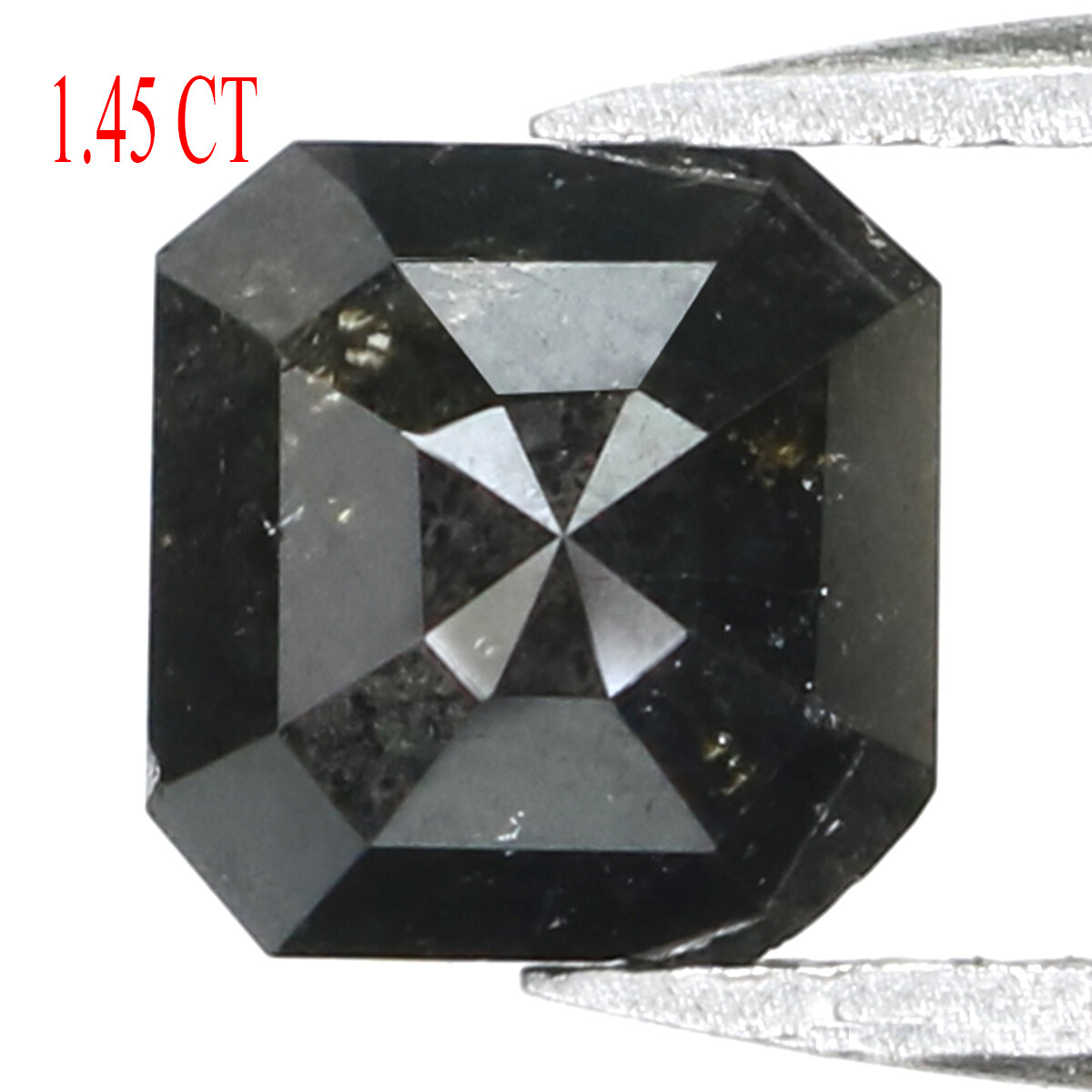 1.45 CT Natural Loose Emerald Shape Diamond 7.00 MM Black Color Diamond KQ2077