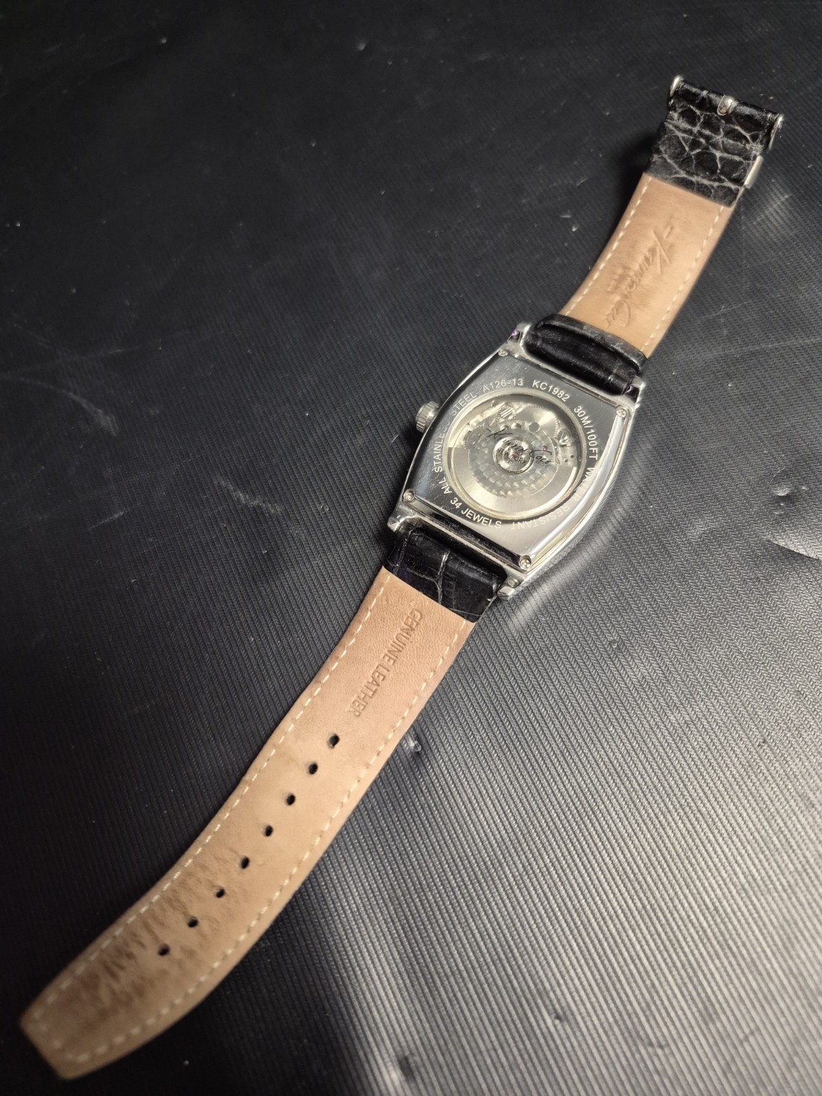 Kenneth Cole KC1982 NY Men’s Power Reserve Indicator Automatic Open Heart Watch