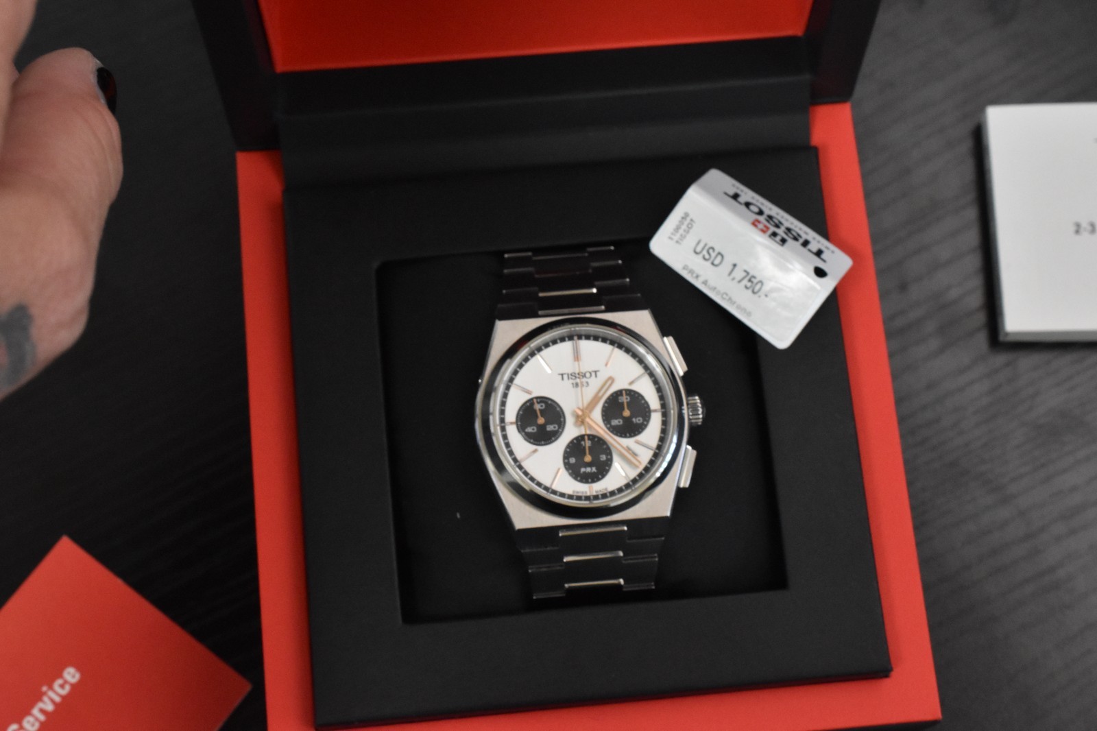 Tissot 1853 PRX Auto Chrono 42mm White Dial Watch w/Box T137.427.11.011.00