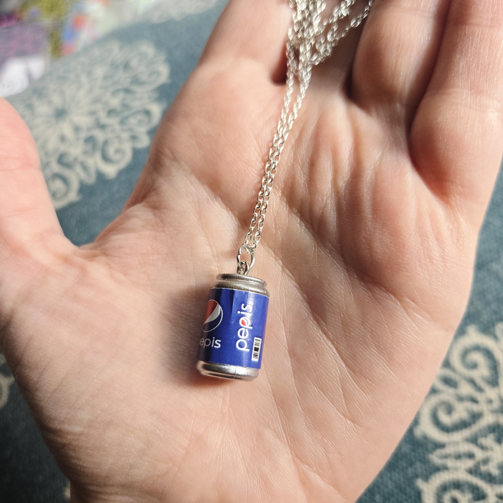 Dainty Silver Pepsi Pepis Necklace