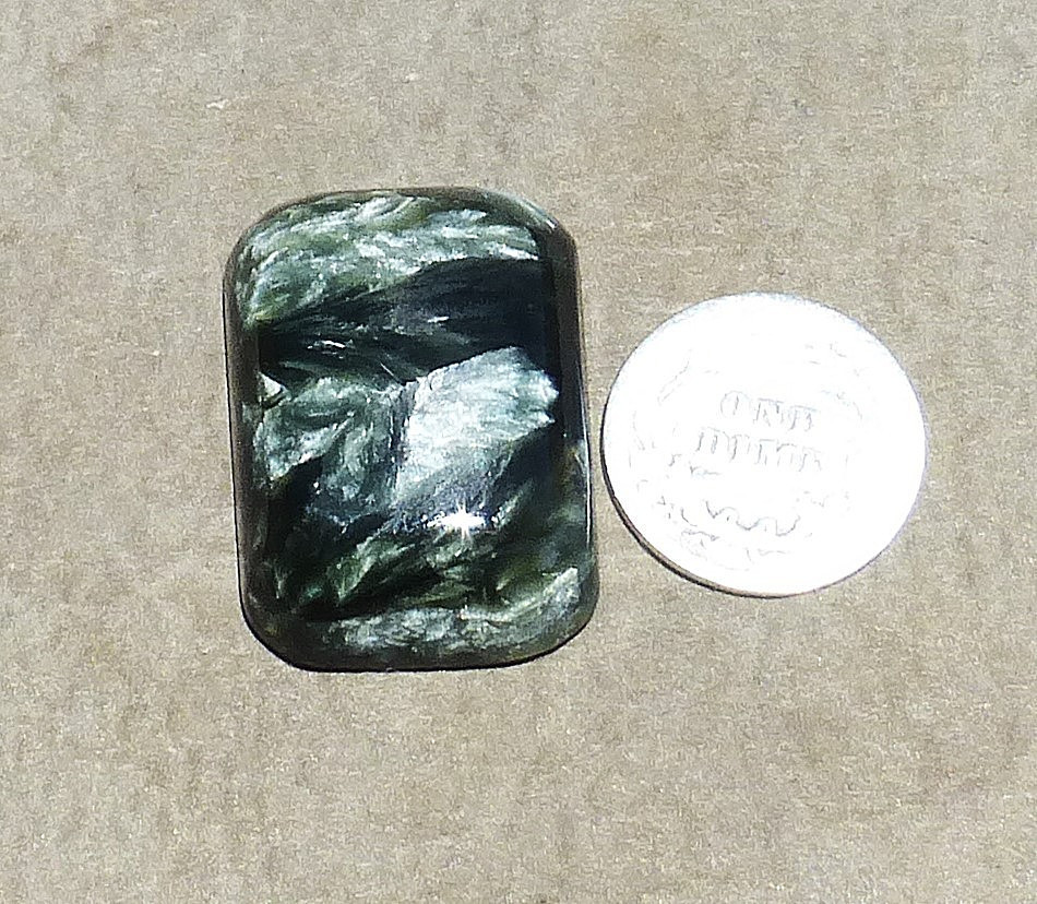 NATURAL Seraphinite (Angel wing) cabochon from Russian federation (37 cts.)