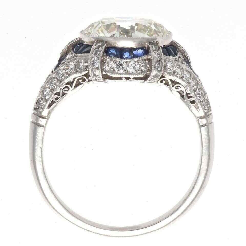 Art Deco Style 3.00 Ct Lab-Created Diamond Engagement Ring 925 Sterling Silver
