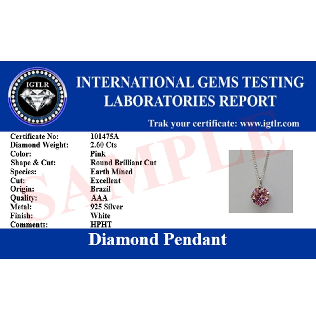 8.85Ct Certified Treated MarquiseCut Pink DiamondSolitaire Pendant in 925 Silver