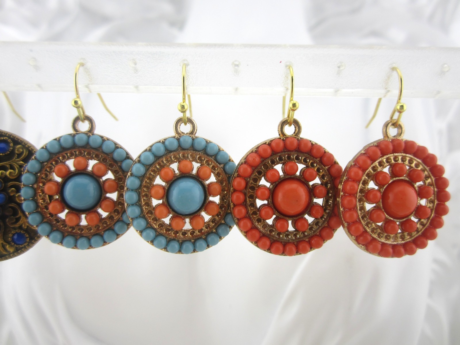 Pre-Loved Assorted Colorful Disk Earrings 5 Pairs (Lot#MCE5P01)