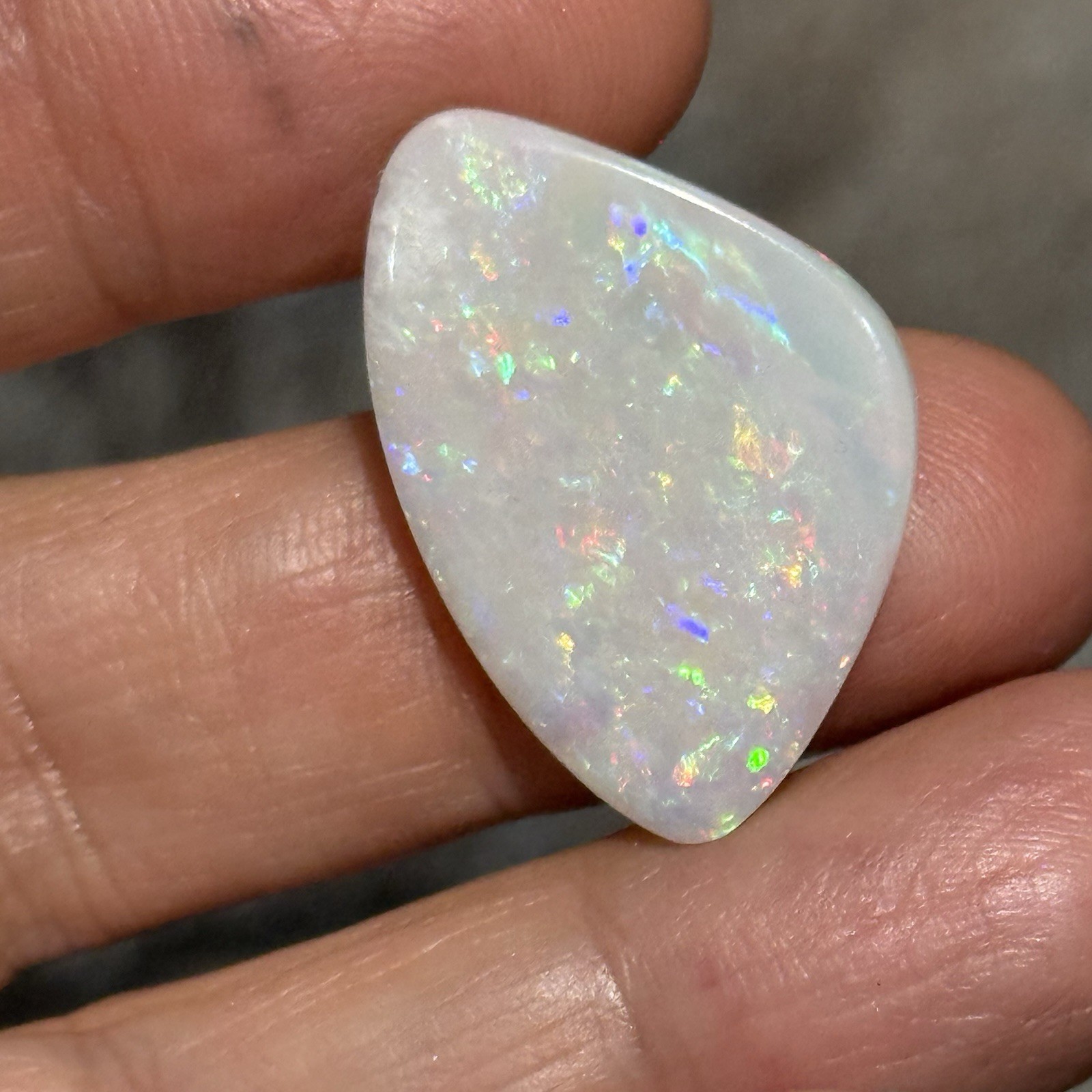 12.10ct 28c19x3.7mm Colorful White Australian Crystal Pipe Opal Cabochon Gem