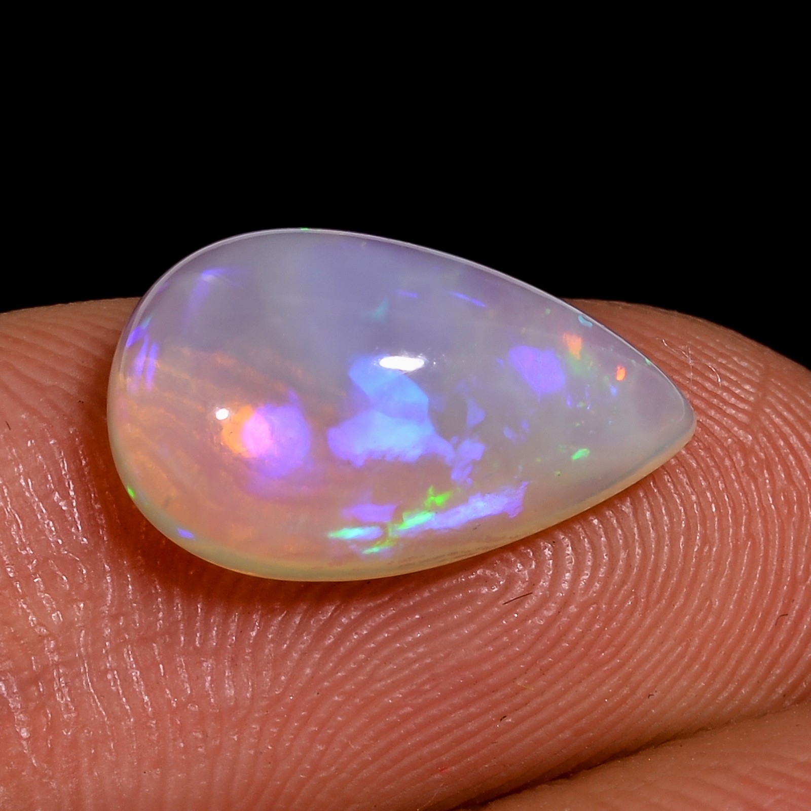 (08X13X05 MM SIZE) 2.85 Carat. NATURAL ETHIOPIAN OPAL PEAR SHAPE LOOSE GEMSTONE
