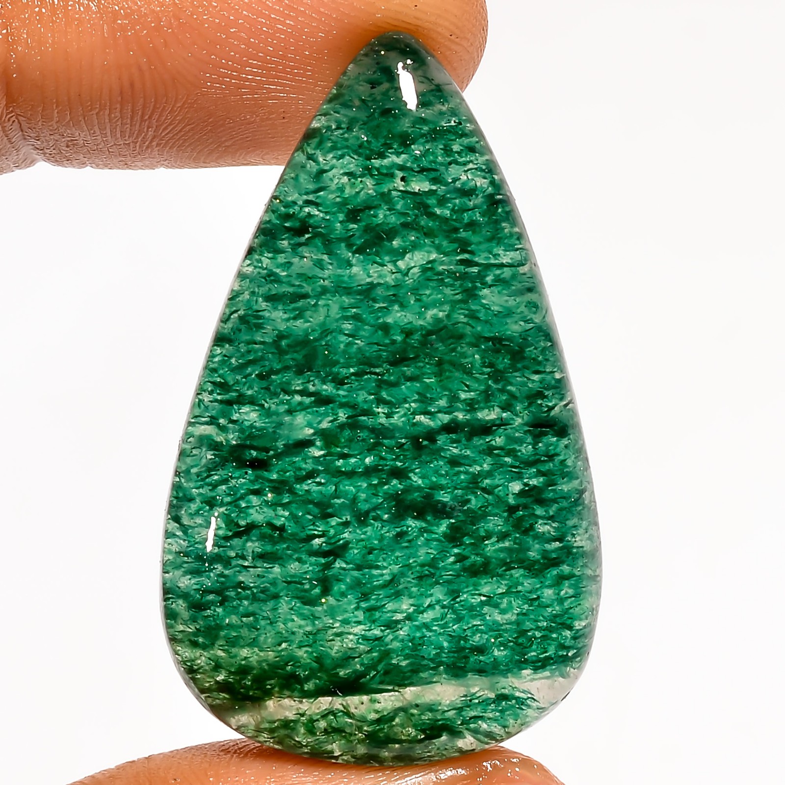 100% Natural Green Aventurine Pear Cabochon Gemstone 39.5 Ct. 36X22X6 mm UG-3430