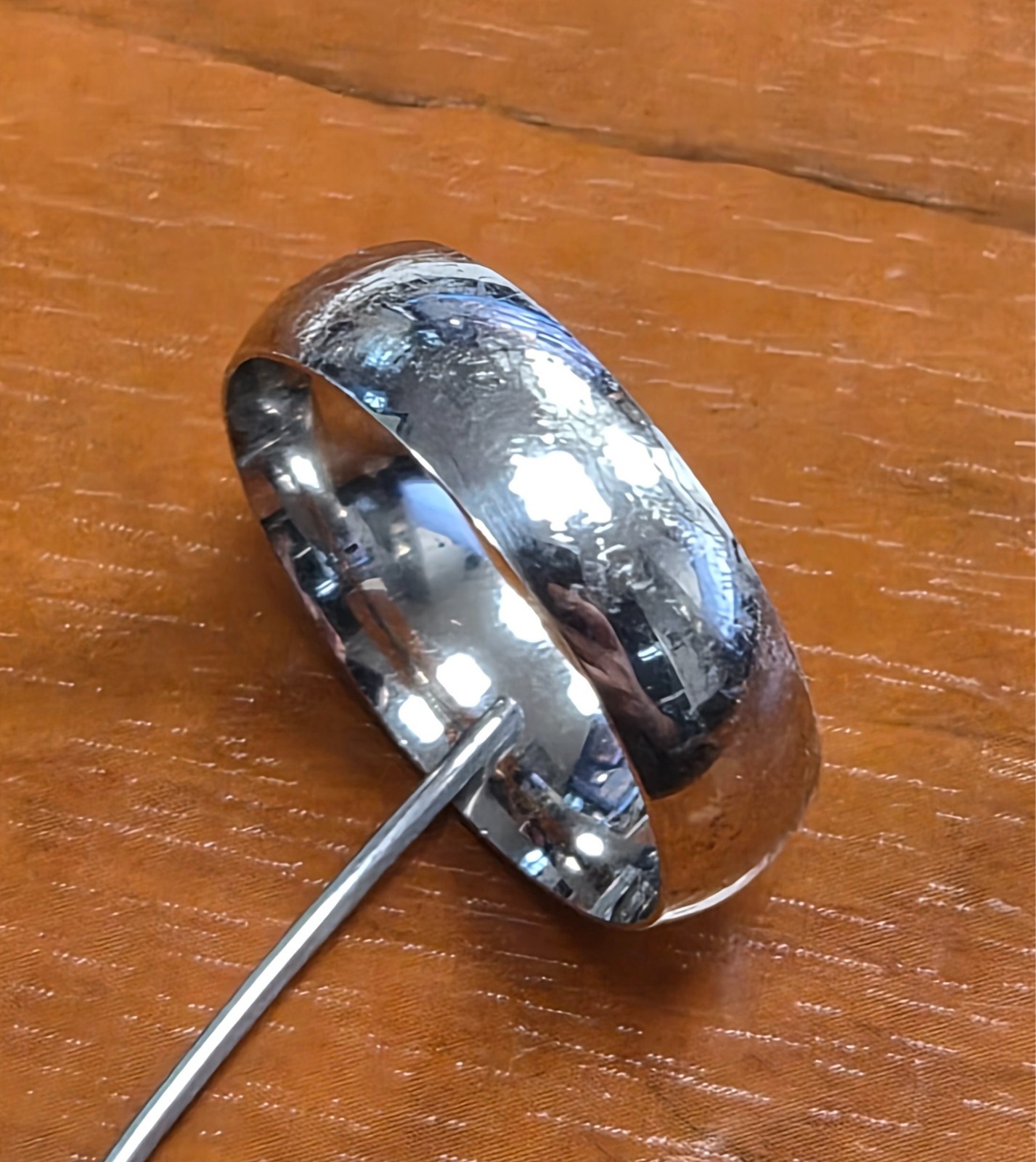 Estate 925 Sterling Silver Plain Wedding Band Ring Size 9